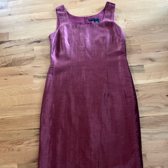 EUC, Peruvian Collection, SZ 8, Linen & Silk Classic Dress Magenta - Picture 2 of 7